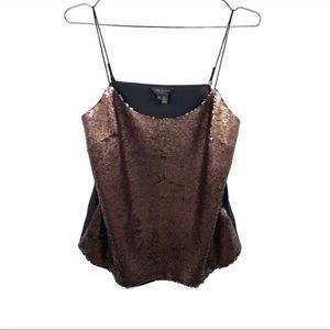 Ted Baker Reversible Black And Copper Sequin Tank Top